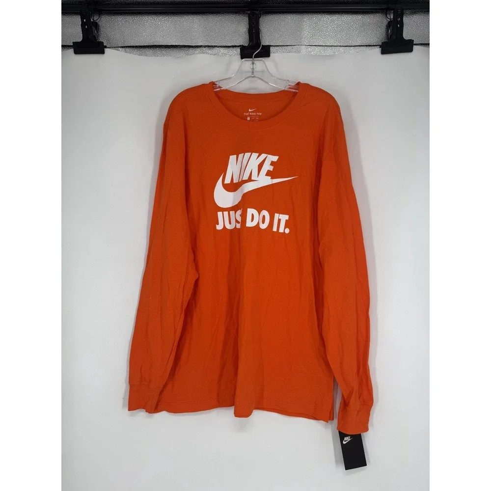 Nike‎ Just Do It Graphic Long Sleeve Tee T Shirt Swoosh Mens XXL 2XL DR0531-820